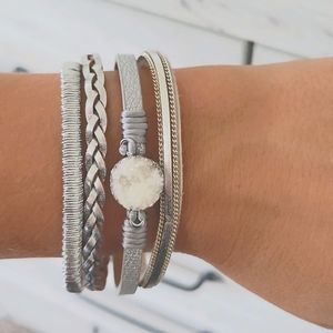 Magnetic layered wrap around bracelet